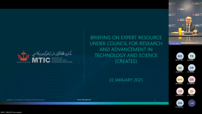 Taklimat Sumber Pakar (Expert Resource) bagi Majlis Penyelidikan dan Kemajuan Teknologi dan Sains (Council for Research and Advancement in Technology and Science – CREATES)