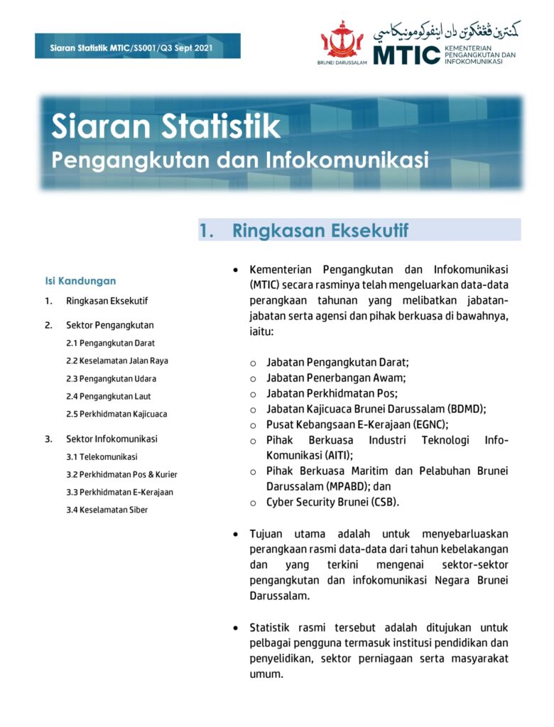 Siaran Statistik MTIC/ SS001/Q3 Sept 2021