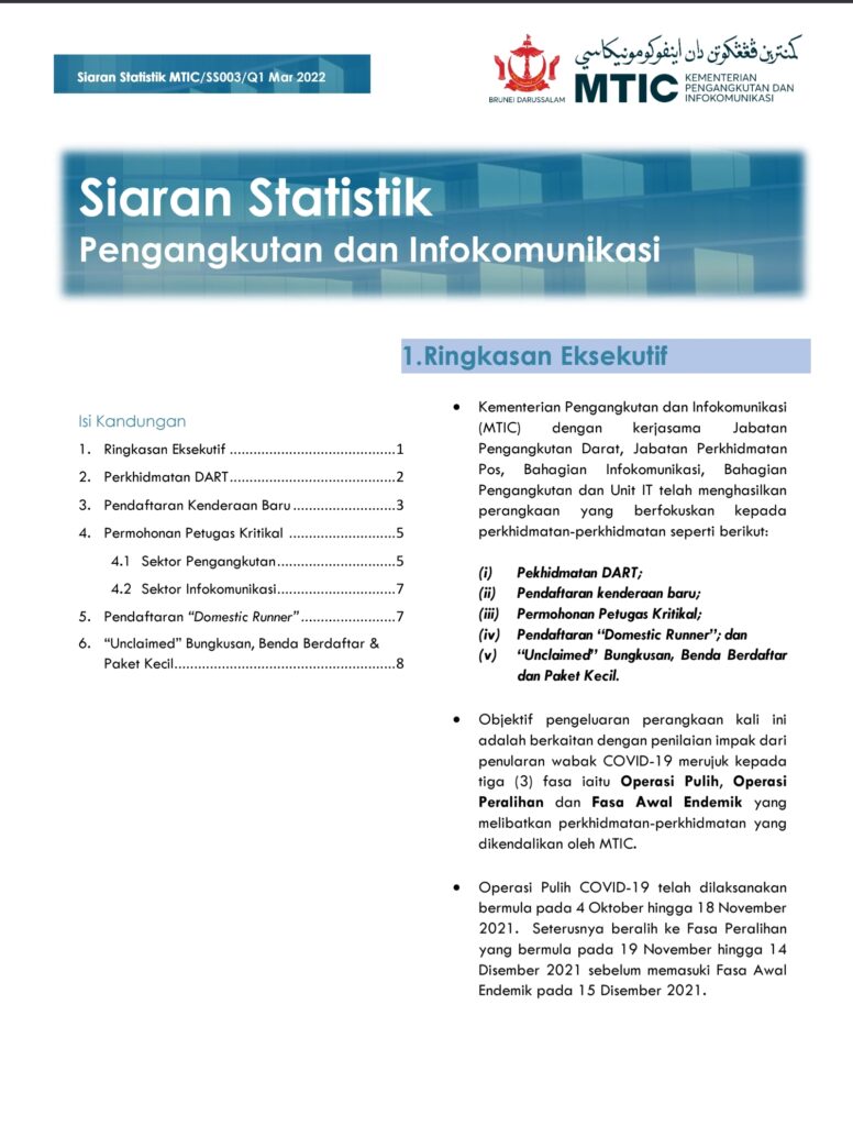 Siaran Statistik MTIC/SS003/Q1 Mar 2022